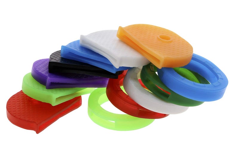 Mini Skater Silicone Key Cap Key Tag Cover Ring Multicolor Rubber Key Identifier For House Home Key Organization Identify, 2 Different Style, 18PCS - Image 4